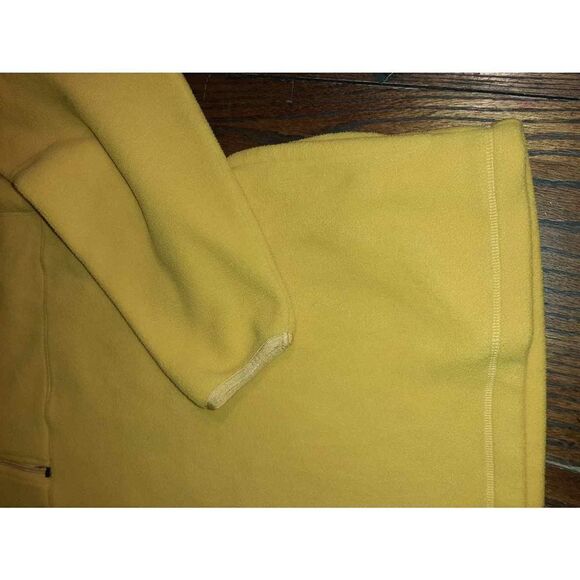 Mens Large Van Heusen Sweater Fleece Yellow 1/4 Zip Heavy Weight Pullover Shirt - Picture 2 of 3